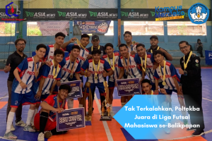 Tak Terkalahkan, Poltekba Juara di Liga Futsal Mahasiswa se-Balikpapan